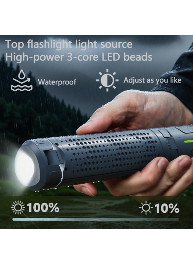 جوبيلين كشاف عمل LED قابل للشحن، 8000 مللي أمبير، 3000 لومن – مع حامل ثلاثي و3 رؤوس - Image 5